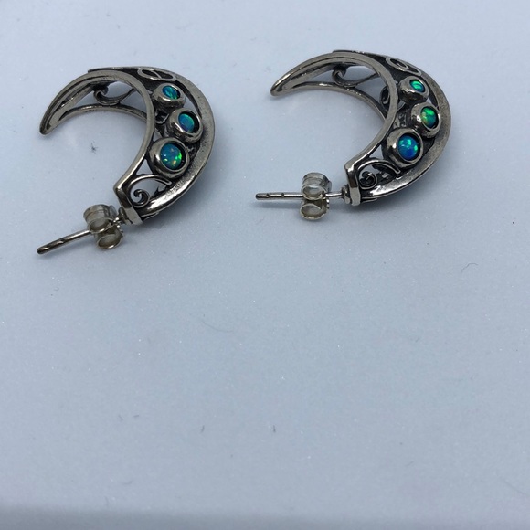 Silver earrings 925, new with blue stones - Picture 6 of 7